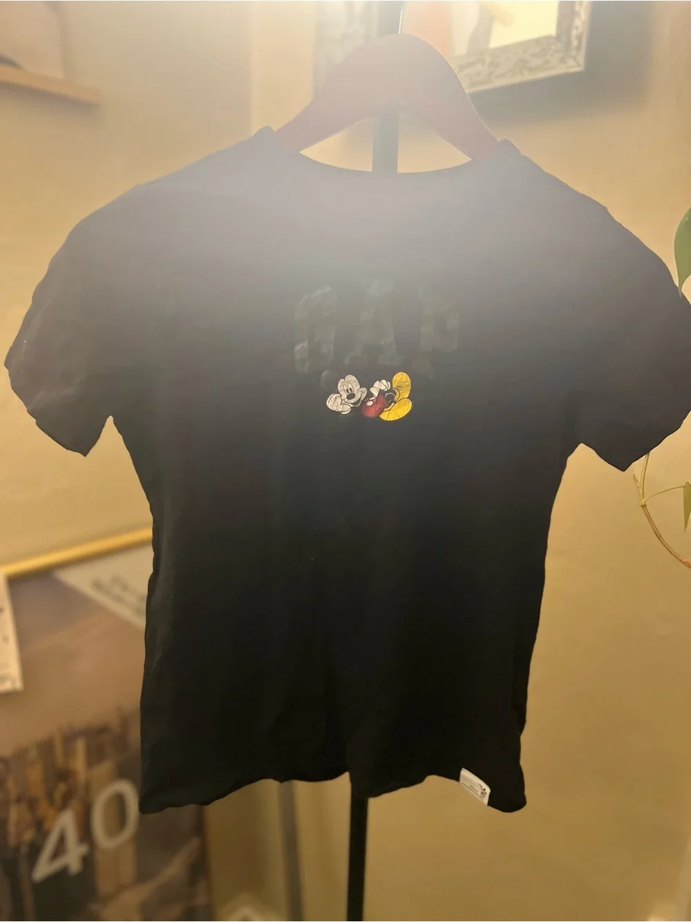 GAP Black Tee with Mickey Graphic and Logo